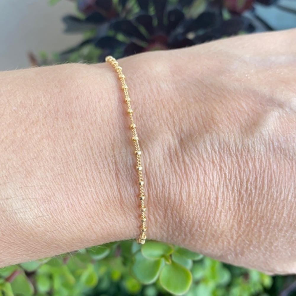 Gold filled unique ball chain Bracelet 7” inches